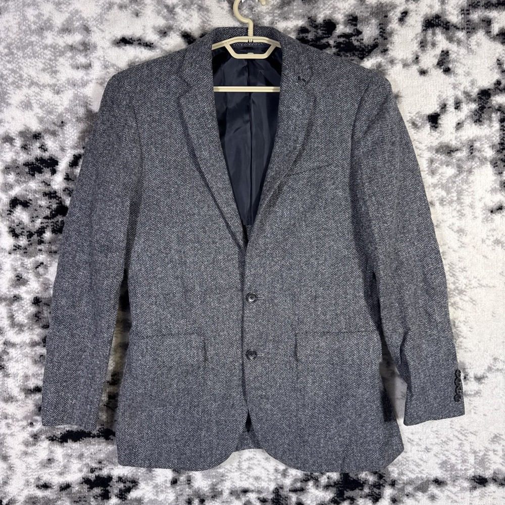 J Crew Ludlow Blazer Jacket Mens 38R Tweed Herringbone Wool Cotton Moon Cloth